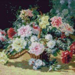 Goblen - Cos cu trandafiri