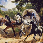Goblen - Caruta cu doi cai si un manz