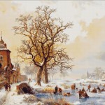 Goblen - Iarna langa castel