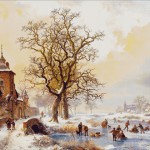 Goblen - Iarna langa castel