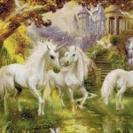 Goblen - Unicorni langa castel
