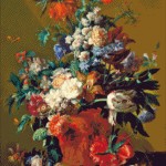 Goblen - Buchet de flori in vas de lut