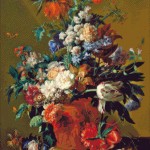 Goblen - Buchet de flori in vas de lut