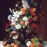 Goblen - Natură statică cu flori și fructe