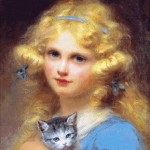 Goblen - Portret de fetita cu pisica