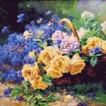 Goblen - Cos cu flori