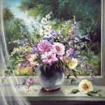 Goblen - Vaza cu flori de primavara