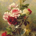 Goblen - Trandafiri in vas de sticla