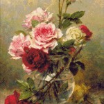Goblen - Trandafiri in vas de sticla