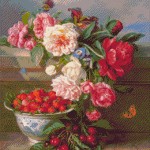 Goblen - Trandafiri, cirese si capsune