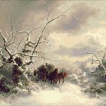 Goblen - Peisaj de iarna si cai