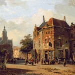 Goblen - Personaje pe o strada olandeza