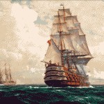 Goblen - Nave pe mare