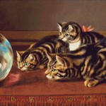 Goblen - Pisici langa bolul cu pesti