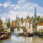 Goblen - Barjele pe Canalul din Bruges