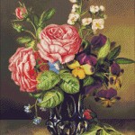 Goblen - Trandafir in vaza