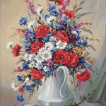 Goblen - Glastra cu flori de camp