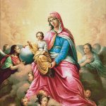 Goblen - Fecioara Maria cu Iisus şi îngeri
