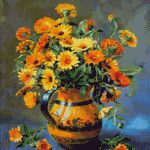Goblen - Flori în vază de lut (2)