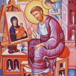Goblen - Sfântul apostol Luca pictând
