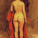 Goblen - Nud pozand cu spatele