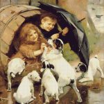 Goblen - Copii şi căţeluşi