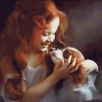 Goblen - Fetiţa cu căţel (2)