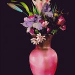 Goblen - Vază roz cu crini