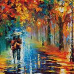 Goblen - Îndrăgostiţi în ploaie