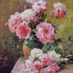Goblen - Bujori si trandafiri roz