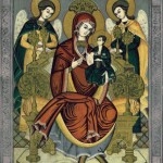 Goblen - Icoana Maici Domnului cu Sfintii Arhangheli