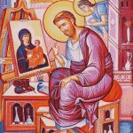 Goblen - Sfântul apostol Luca pictând